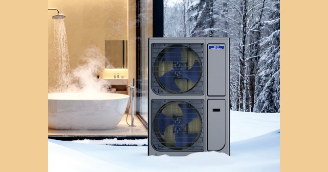 Side-discharge inverter hot water unit