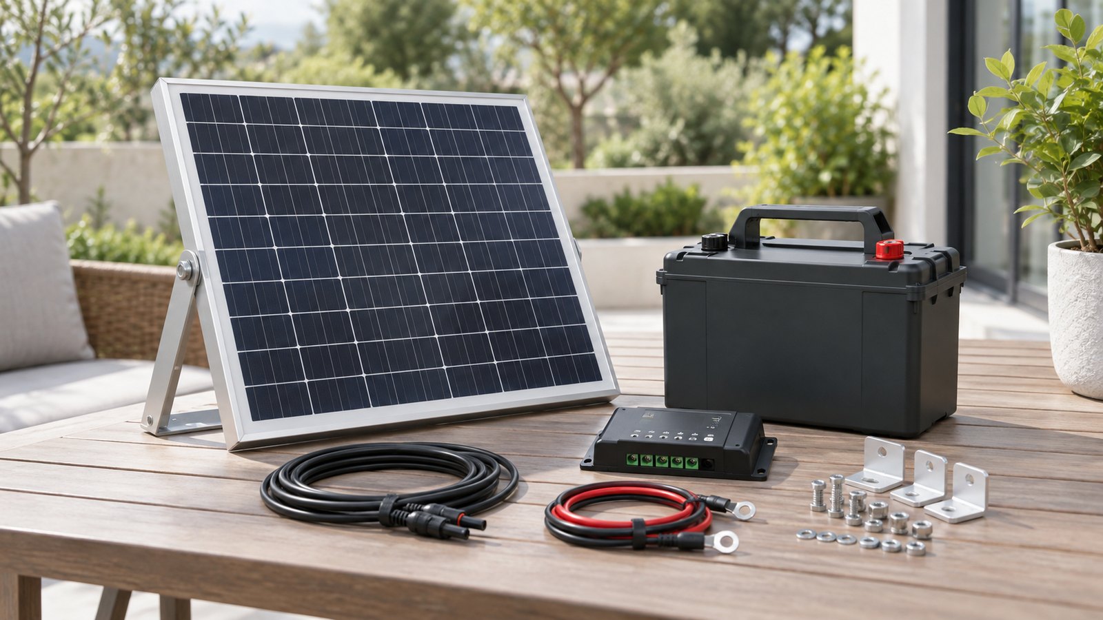 Small solar panel kit (panel + battery)